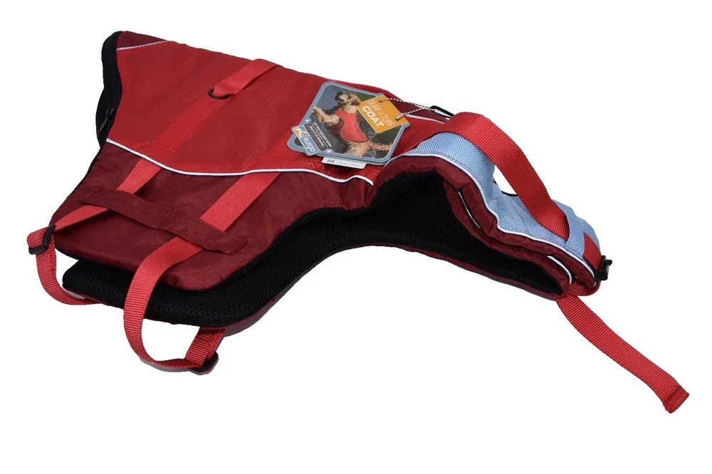 KURGO Surf n Turf Dog Life Jacket - Red / Blue - Medium - Flawed with Tags